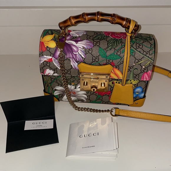 Authentic Gucci Monogram Floral Padlock Purse - Picture 7 of 14